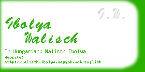 ibolya walisch business card